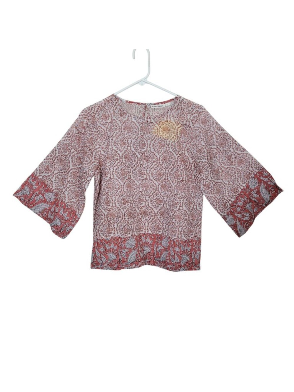 Roberta Roller Rabbit Lightweight Pullover Blouse Flounce Sleeves Sz Small NWT